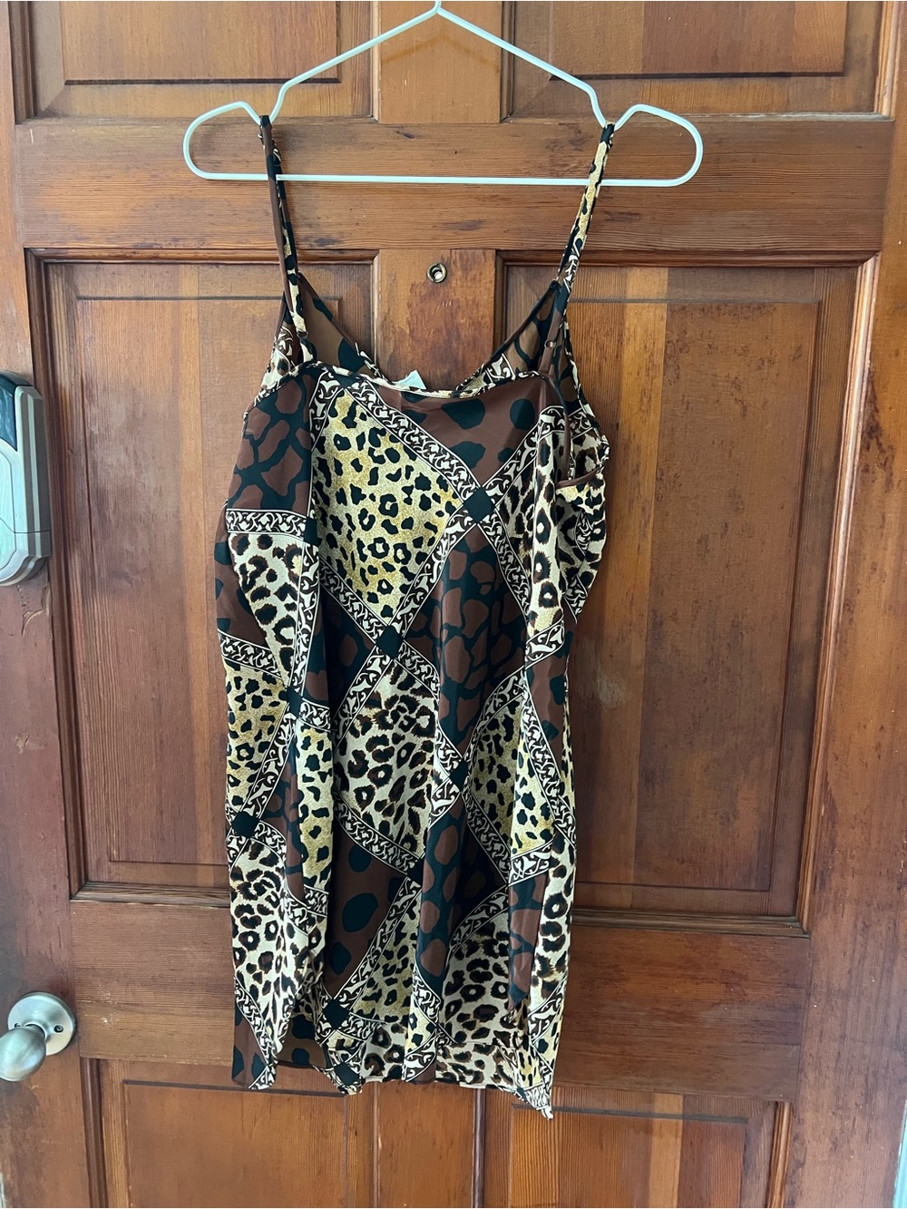 Vintage Animal Print Chemise Nightgown Slip Dress Loungewear Size Large - Picture 7 of 7